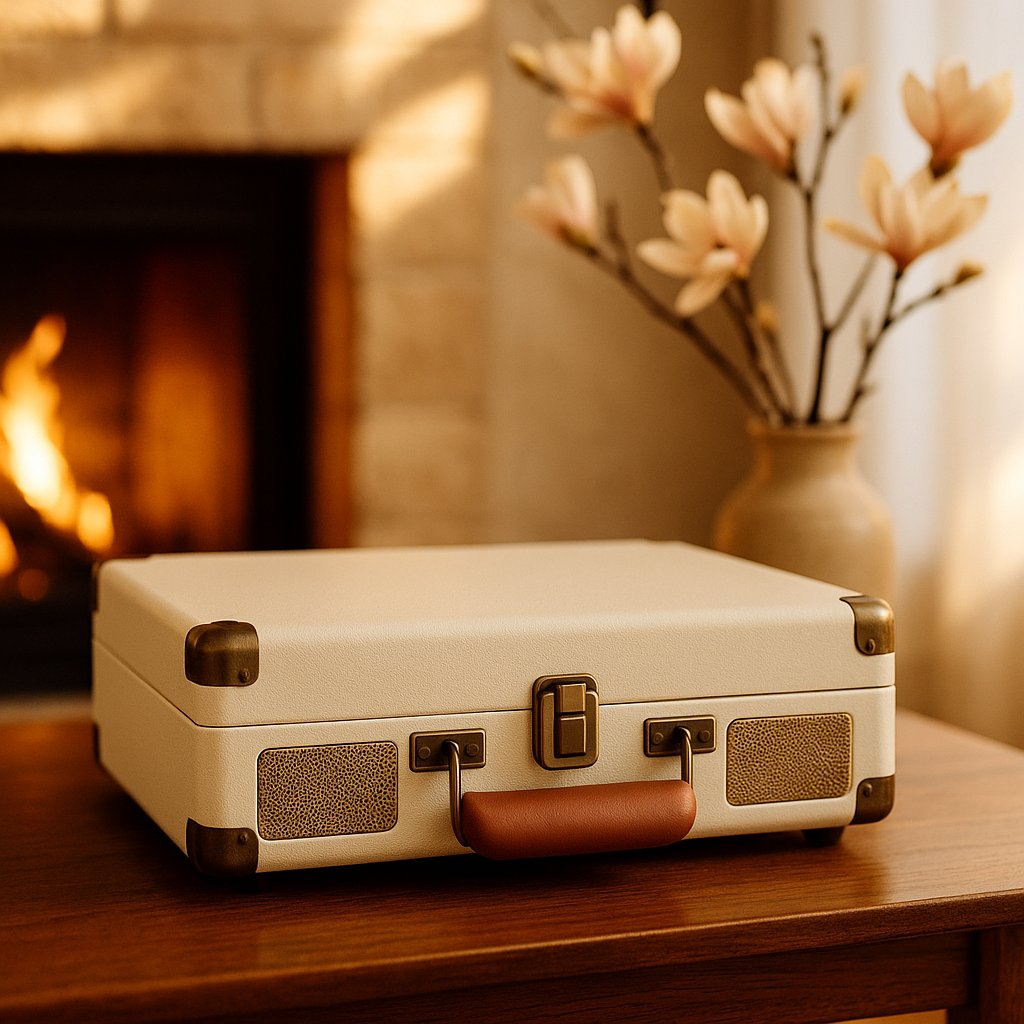 Rechargeable Portable Record Player with Built-in Speakers