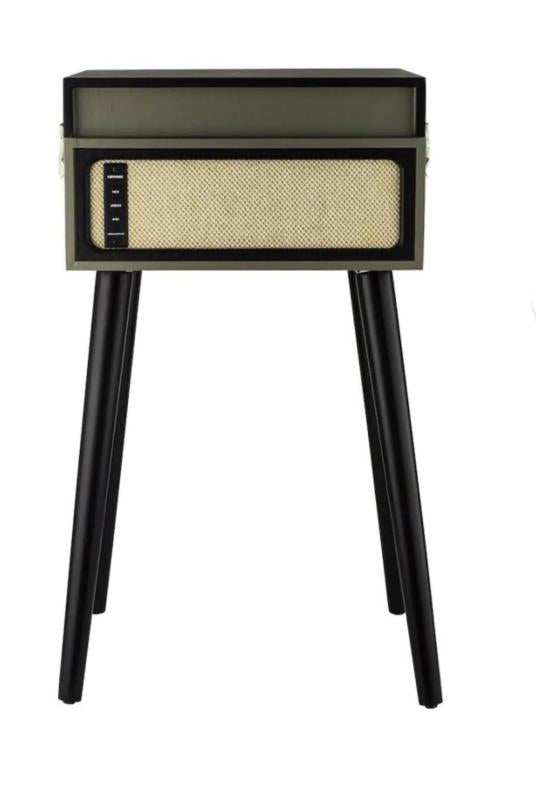 Orange Turntable with Speaker Stand