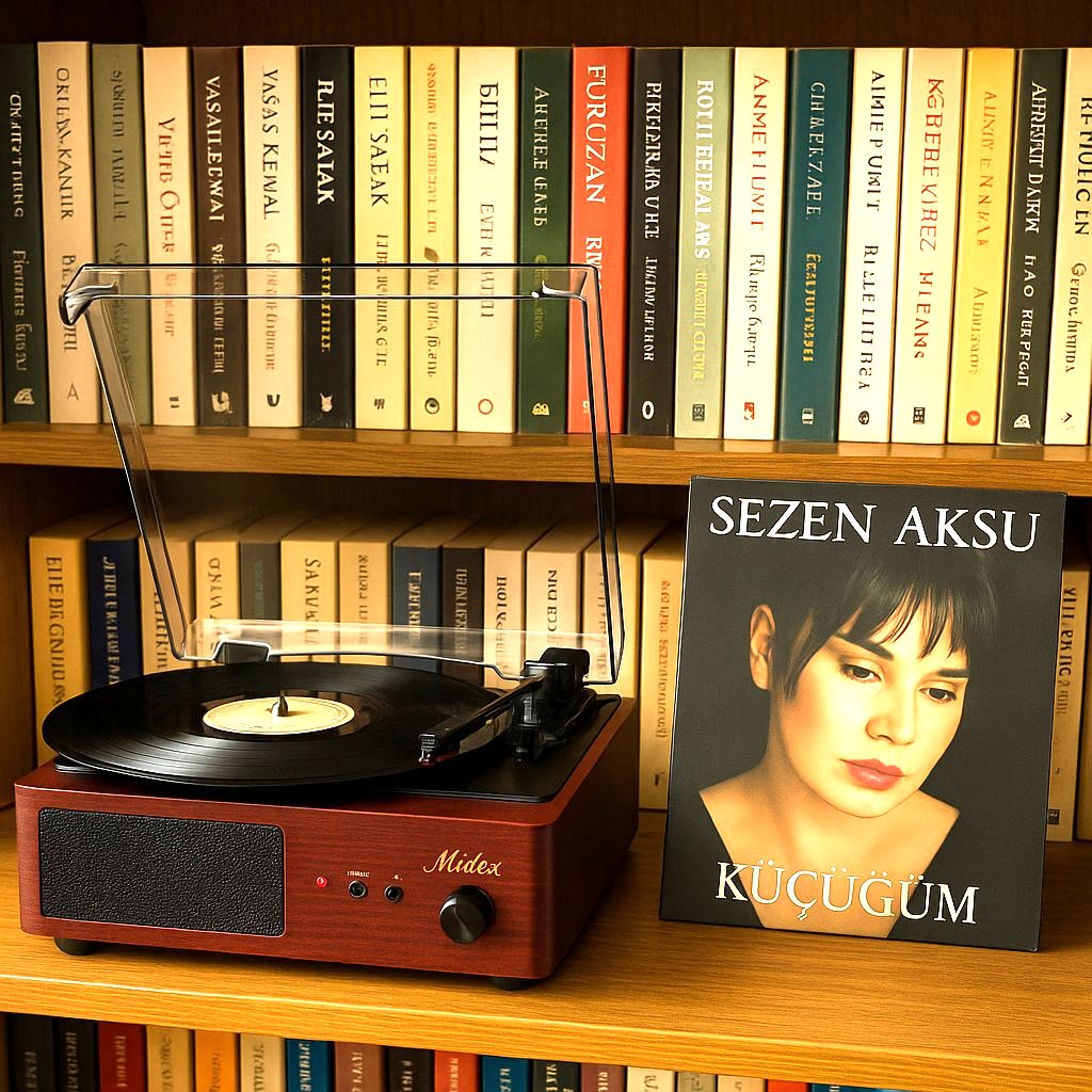 Rechargeable Retro 3-Speed Turntable Bluetooth, AUX and Built-in Speakers (Pen Included)